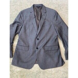 BANANA REPUBLIC Mens Gray Pin Stripe Slim Sport Coat Blazer 44R Wool Super 110s